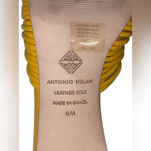 ANTONIO MELANI | Yellow Knot Block Heel Sandals | Size 7 - Picture 11 of 11